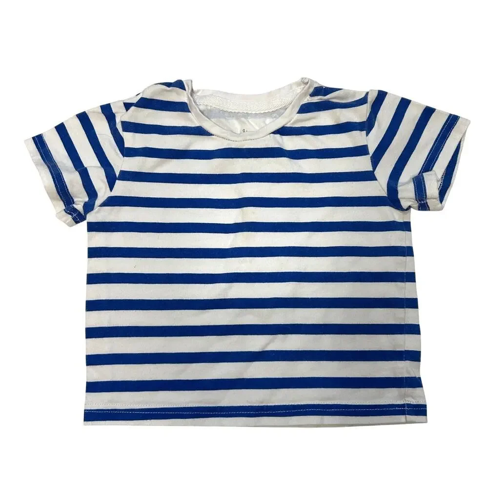 June & January Blue Striped Top 6-12M